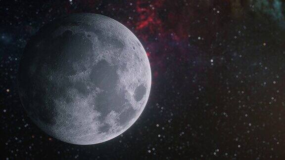 外太空的旋转月球