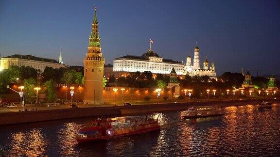 莫斯科克里姆林宫的夜景