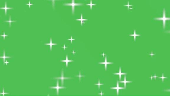 星光闪烁的效果在绿色屏幕背景动画