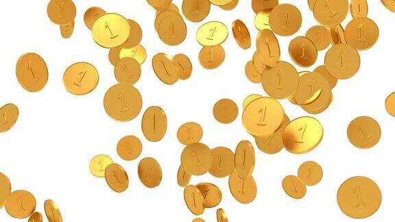 金币掉了下来雨的硬币