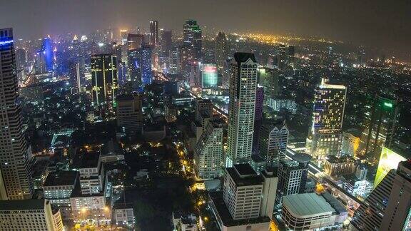 曼谷城市景观时间流逝鱼眼缩放