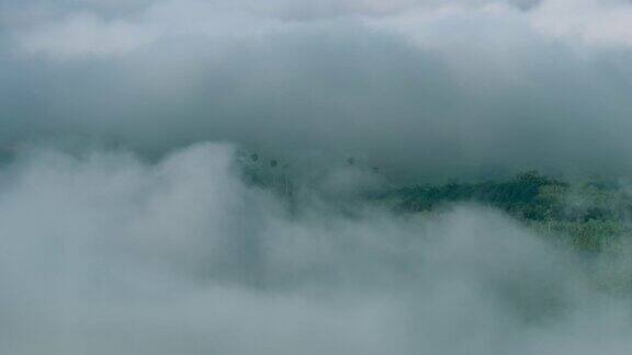 雾卷过流过山脉4KDCI时间流逝