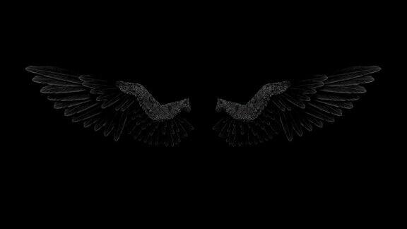 黑色天使翅膀和阿尔法通道
