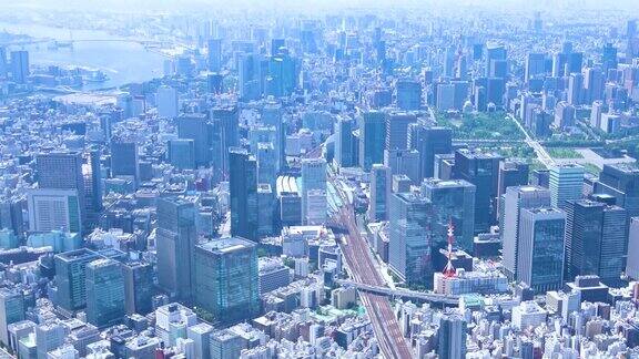 东京市中心的鸟瞰图