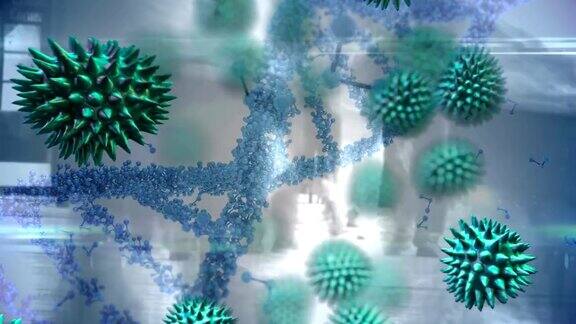 冠状病毒细胞扩散和3DDNA旋转与行人行走