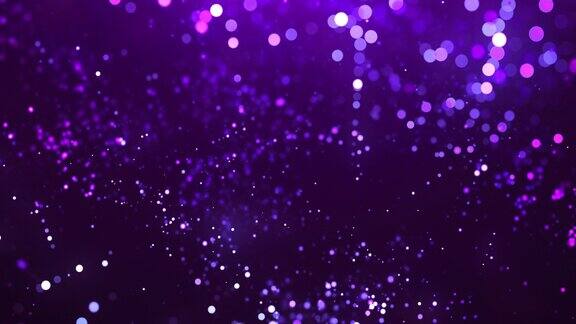 慢动作中的散焦粒子-紫色-抽象背景动画-可循环