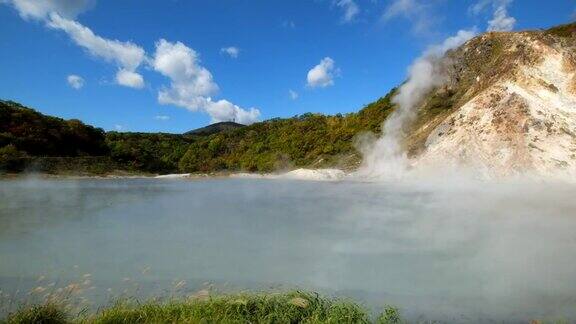 日本北海道著名的登别温泉