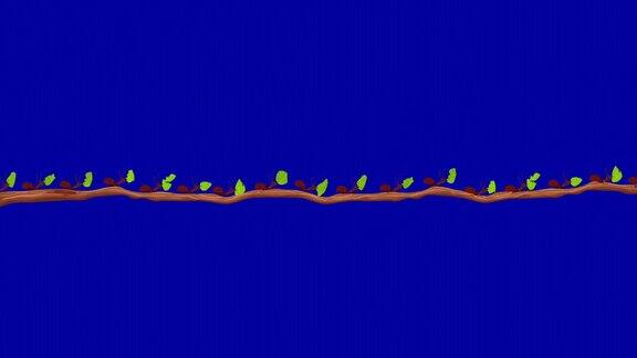 小切叶蚁在无缝循环Alpha通道中关心树枝上的叶子