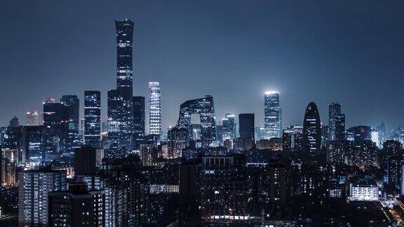 航拍北京和市区夜景中国北京