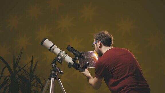 人通过望远镜看星星占星术占星术预测未来