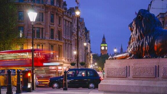 英国伦敦大本钟和特拉法加广场
