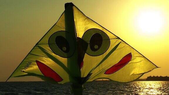 夕阳中的风筝