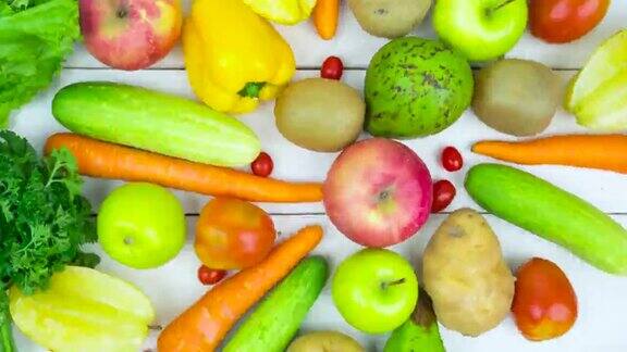 停止蔬菜和水果的旋转运动