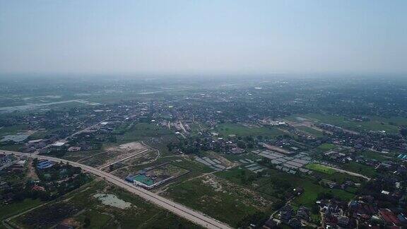 从空中俯瞰老挝万象