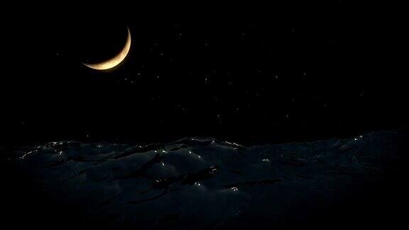 新月在涟漪的海洋上-月潮