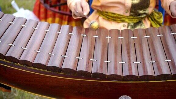 古泰国木琴音乐的特写