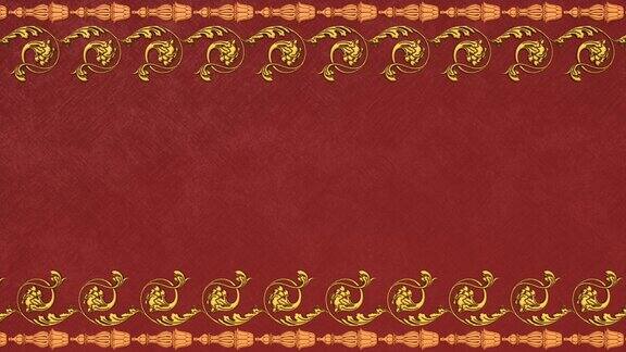 装饰复古古董巴洛克花卉装饰文艺复兴复古维多利亚优雅框架皇家锦缎背景与边界红色节日纸模板美丽的贺卡