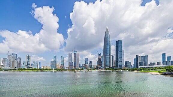 中国深圳的城市建筑和自然风光