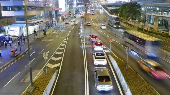 香港中环的延时交通