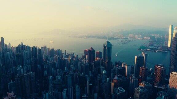香港维多利亚港的日落