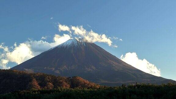 日本山梨县西湖的富士山