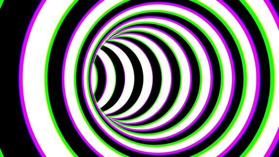 黑白条纹隧道迷幻抽象3d渲染电脑生成背景