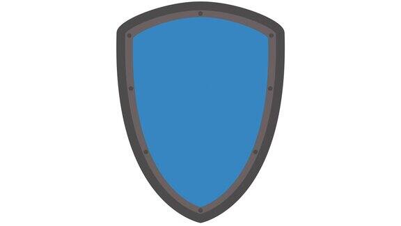 盾牌图标标志安全和保安概念进出动画蓝色