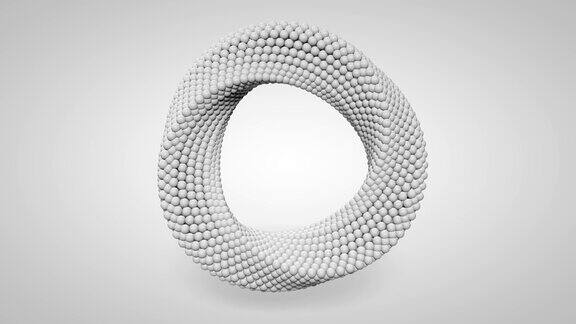 3d渲染抽象环旋转莫比乌斯环运动设计光滑的催眠模式无缝循环