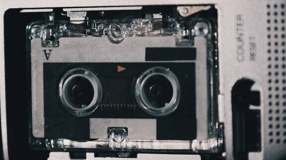 微型盒式磁带旋转便携式手持录音机磁带复古播放器