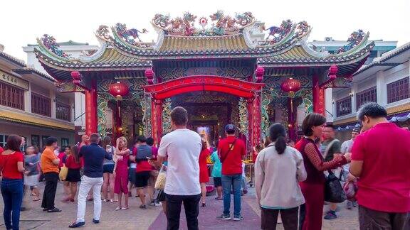 中国人民祈祷崇拜中国寺庙中国城曼谷泰国