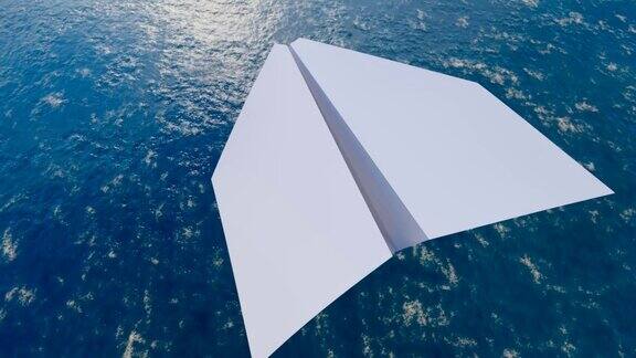 纸飞机飞过蓝天和大海