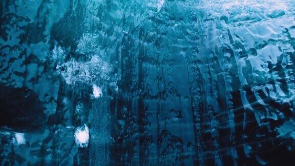冬季冰川的特写