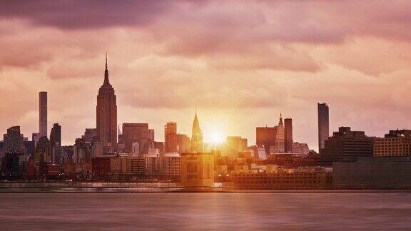 曼哈顿市中心日落
