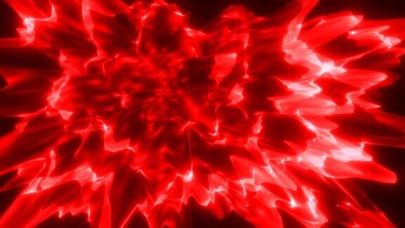 抽象的红色发光能量线和魔法波抽象的背景4k视频运动设计