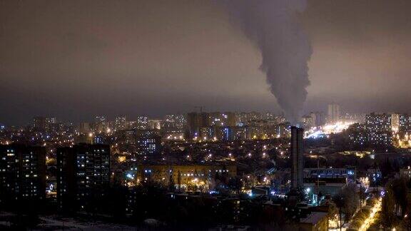 哈尔科夫市在冬天的夜晚乌克兰