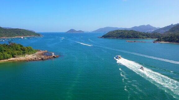 鸟瞰香港西贡半岛白沙湾