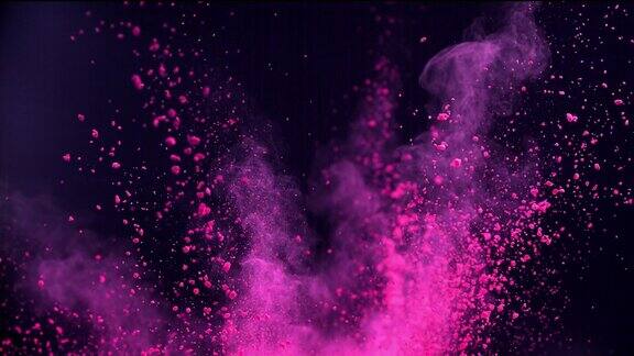 粉色粉末爆炸超慢动作