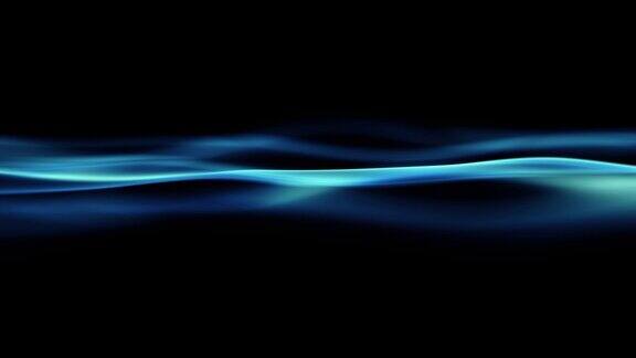 4k无缝循环数字波浪运动背景蓝色发光氖能量闪电抽象的网络背景全球通信和大数据技术3d插图未来的技术