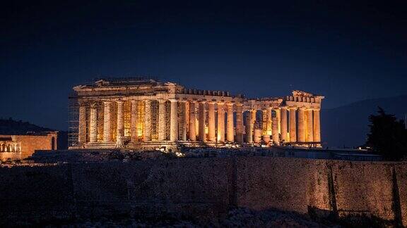 时间流逝:雅典卫城和万神殿-从白天到夜晚
