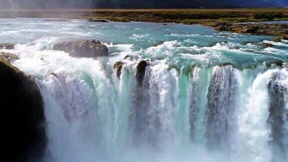 令人惊叹的瀑布冰岛无人机拍摄
