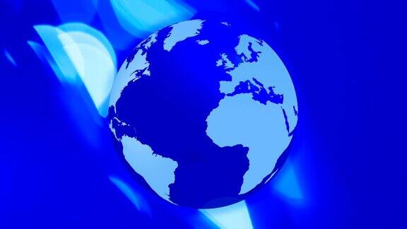 行星地球动画蓝色背景