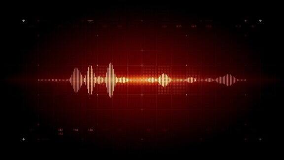 音频波形单声道红色