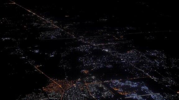首都德里的夜间航拍镜头印度