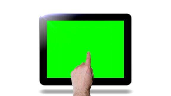 触摸屏平板电脑手势与绿色屏幕高清