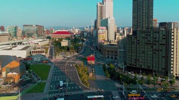 航拍台北中心城市景观台湾