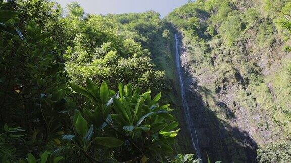 夏威夷毛伊岛Makahiku瀑布