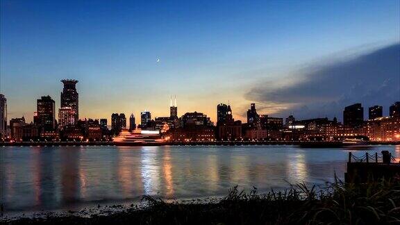 上海外滩夜景的时间流逝