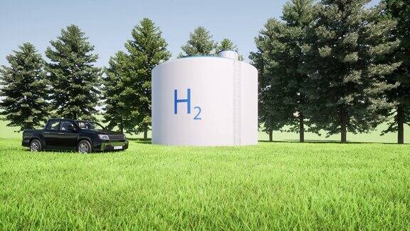 H2现代加氢站替代能源概念可持续动力生态4k