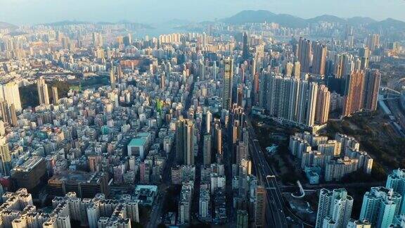 鸟瞰中国香港九龙岛