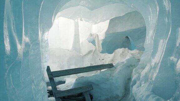 冰川融化罗纳冰川的冰洞
